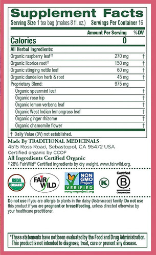 Té Organico Menstruación Saludable Healthy Cylce 16 Sobre Se