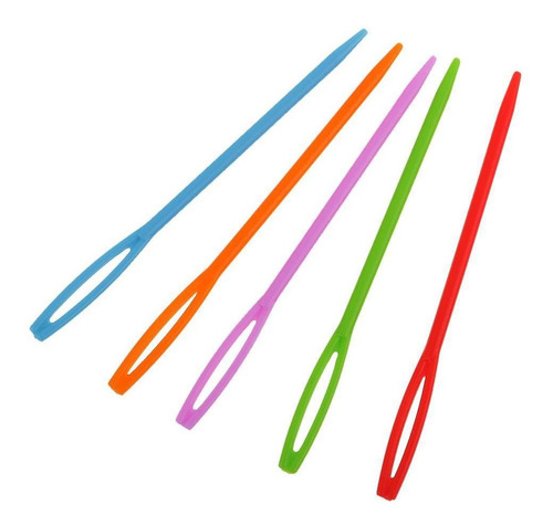 5x100pcs Agujas De Coser De Plástico Para Niños Lana Tejer