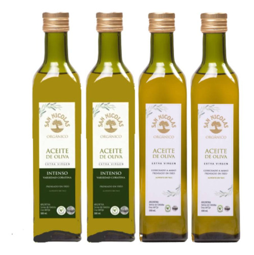 4x Aceite De Oliva Virgen Extra Orgánico X500ml-san Nicolás