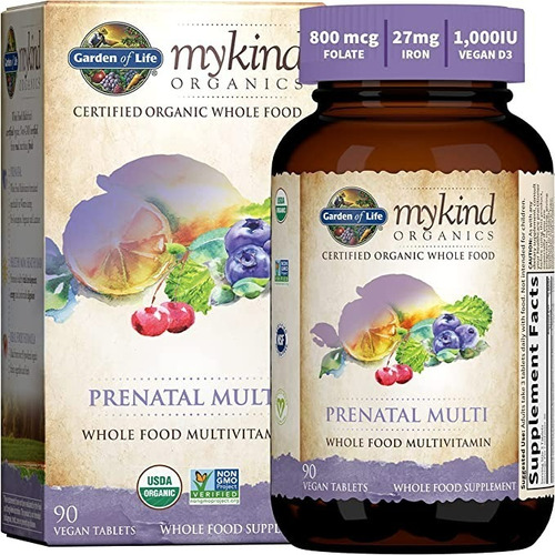 Garden Of Life Mykind Prenatal Multi Desarrollo Fetal 90 Tab