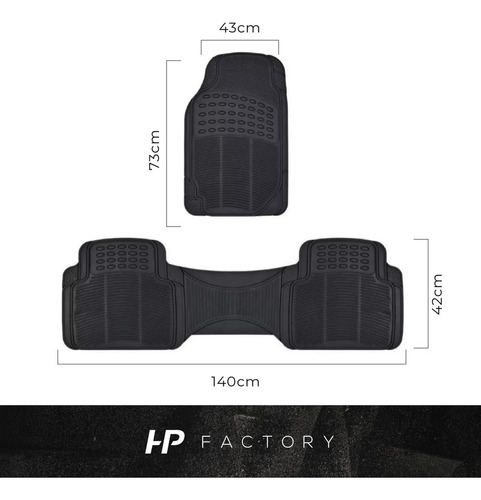 Cubre Alfombra Para Auto Pvc 3 Piezas Color Negro Universal