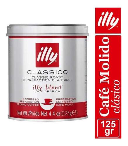 Café Illy Molido Espresso Clásico Blend 100% Arábica 125 Gr