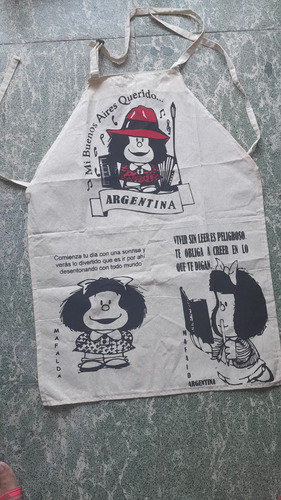 Delantal Cocina Mafalda Lienzo Con Frases Muy Lindo