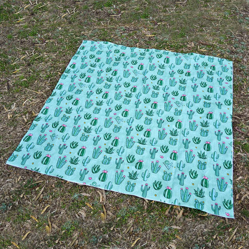 Imagen 5 de 7 de Lona Playera Lona Picnic Con Bolsa 140x140 Cactus Y Crasas