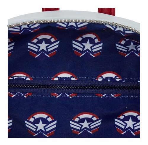 Mochila Marvel Falcon Capitan America Alas Loungefly Increible Color Azul marino Diseño de la tela Rayado