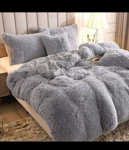 Edredón Comforter Peluche Gris