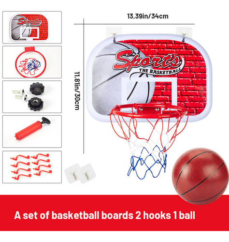 Mini Aro De Básquetbol De 34 X 30 Cm Para Interiores