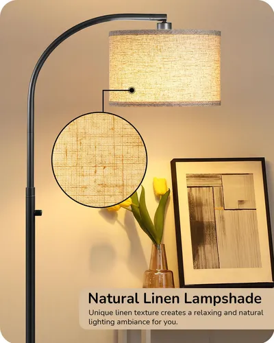 Edishine Lampara De Pie De Arco Con Interruptor Giratorio, L
