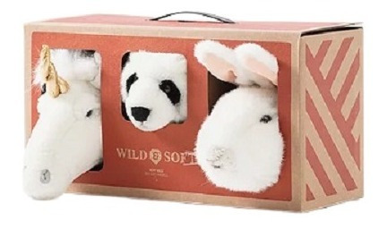 Imagem 3 de 10 de Kit Lovely Box 3 Mini Troféus Parede Pelúcia Wild And Soft