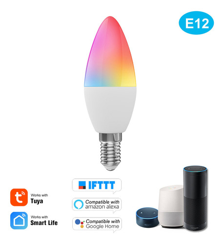 Ss Sroje Wifi Smart Bombilla Rgb+w+c Led Vela Bombilla 5w