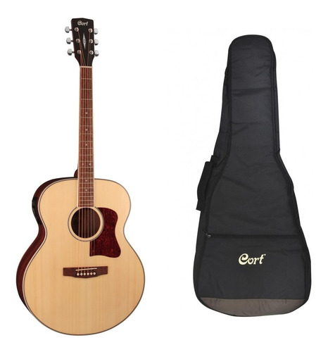 Guitarra Electroacustica Jumbo Cort Cj-medx. Funda