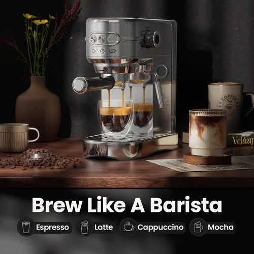 Máquina De Café Expreso 20 Bar 1450 W Semiautomática 1 04 L