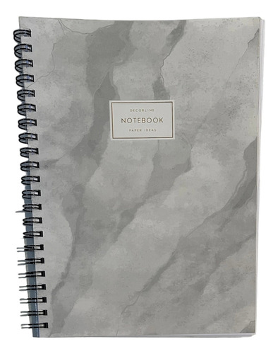 Cuaderno Espiralado A4 Decorline Hoja Rayada Color Negro Hojas