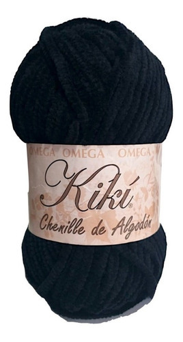 Hilaza Kikí Chenille De Algodón 100 G/ 105 Mts Color Negro