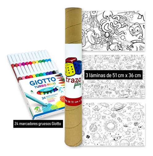 Set De Dibujo Y Arte Marcadores Giotto Laminas Trazo Pintar