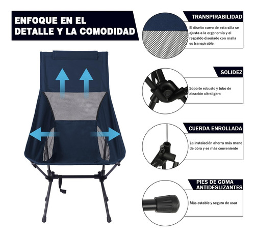 Silla Plegable Camping Silla Plegable Portátil Silla Camping