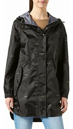 Joules Golightly Chamarra Impermeable Para Mujer, Negro, 14