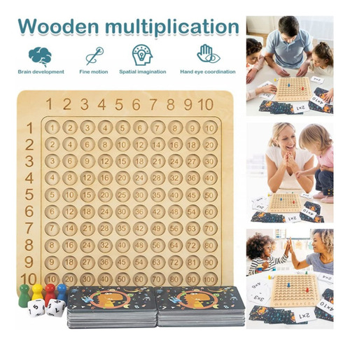 Juego De Mesa De Multiplicación Montessori De Madera, Juguet