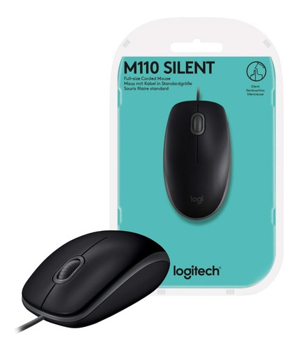 Mouse Alambrico  Logitech M110 Silent Color Negro Usb 