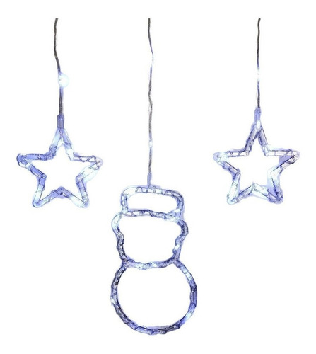 Cortina Led De Navidad Muñeco De Nieve 150luces 3mts