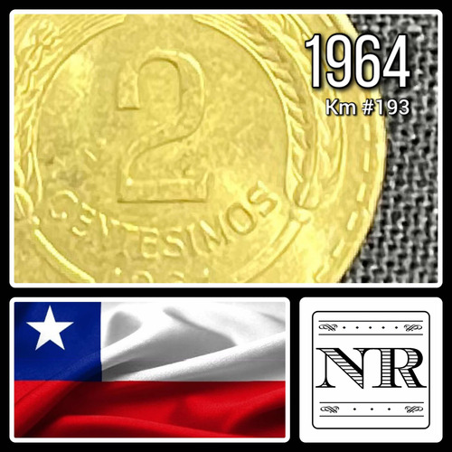 Chile - 2 Centésimos - Año 1964 - Km #193 - Cóndor