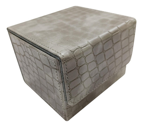 Caja De Baraja De Cartas, Soporte De Cuero Pu, Gris