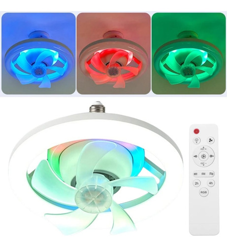 Ventilador Foco Lampara Led Rgb Socket 360° 50w Control