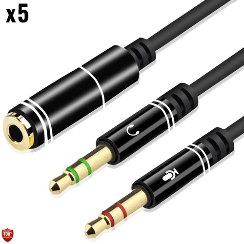 Cable Adaptador Convertidor Divisor Micrófono Audífono X5 Un