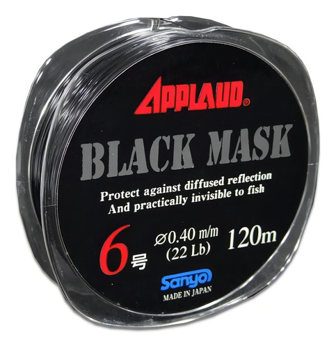 Linha Monofilamento Applaud Black Mask Preta 120m
