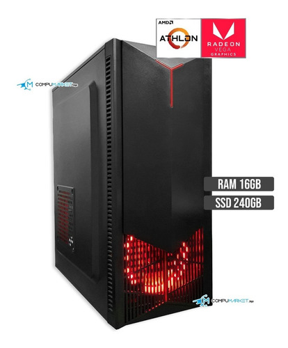 Imagen 1 de 4 de Torre Gamer Amd Athlon 3000g Ssd 240gb Ram 16gb Vega 3 2gb