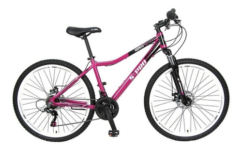 Mountain bike femenina S-Pro Zero 3  2023 R27.5 21v frenos de disco mecánico cambios Shimano Tourney TX50 color fucsia con pie de apoyo