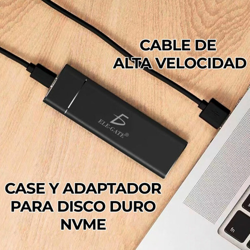 Case Para Ssd M.2 Protocolo Nvme Con Cables Tipo C & Usb 3.0