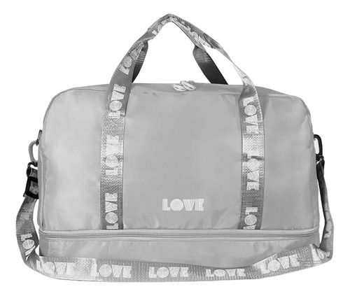 Bolso De Mujer Deporte Yoga Gim Viaje Liviano Grande Trendy Color Gris Liso