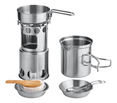 Sandiario Set De Cocina Mini Estufa De Leña Color Color Acero Inoxidable