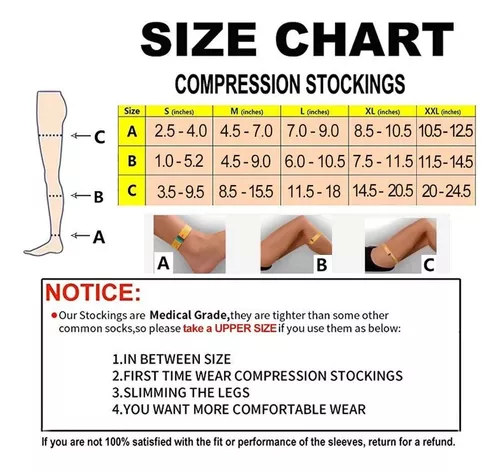 Medias de compresión altas hasta el muslo para mujer, 30-40mmHg, manga sin  pies, calcetines varicosas