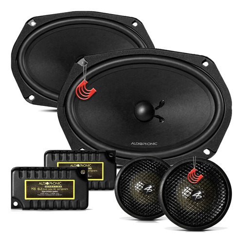 Kit 2 Vias 6x9 Polegadas Falante Tampão Audiophonic 320w