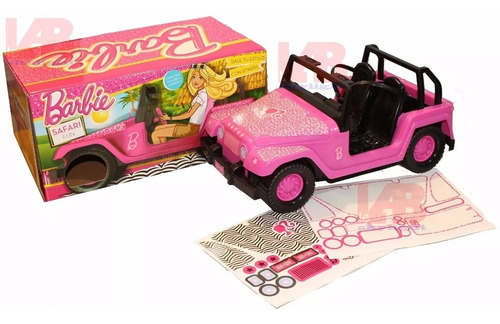 Jeep Auto Barbie Original Con Stickers Rosa Bebe Lelab