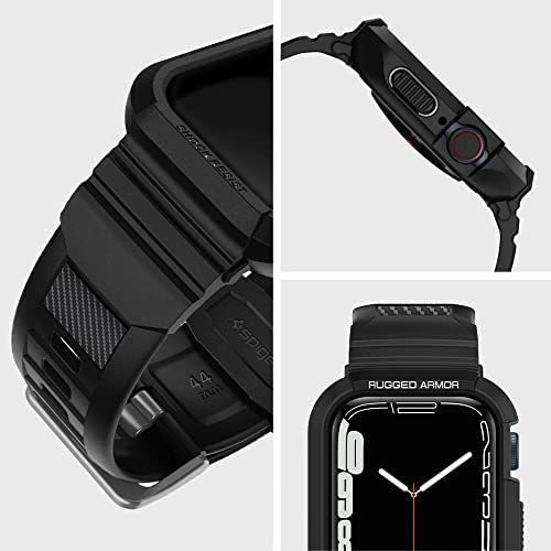 Imagen 4 de 9 de Funda Malla Spigen Para Apple Watch 44/45mm Rugged Negro