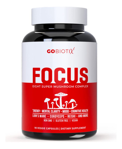 Gobiotix Focus Mushroom Supplement Complex Lions Mele, Cordy