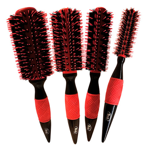 Kit 4 Esc Profissional Ceramica Javali Vulcan Rie Salon Cor Vermelho