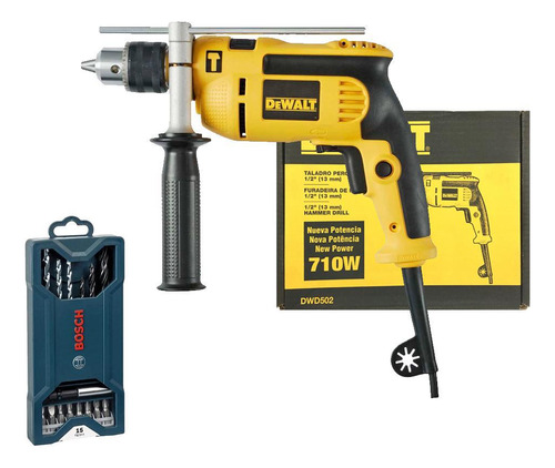 Furadeira Impacto Dewalt Dwd502 710w + Acessórios 110v