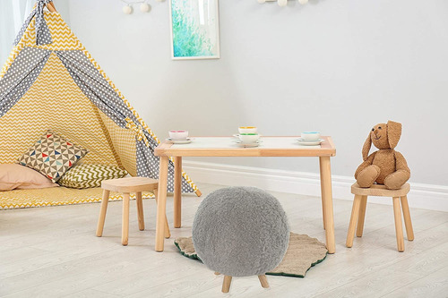 Critter Sitters Puf Otomano De Felpa Gris Con 4 Patas D...