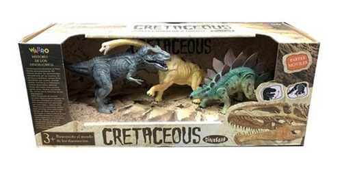 Cretaceous Set X 3 Dinosaurios Rex Stegosaurio Brontosaurio