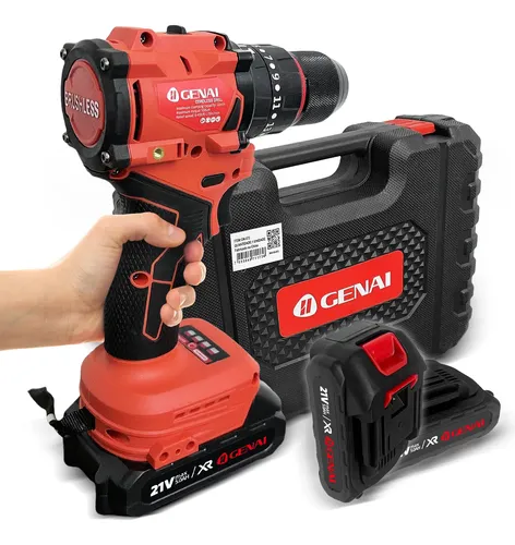 Parafusadeira Furadeira De Impacto 21v Brushless 2 Bateria