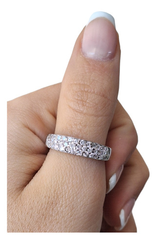 Anillo Medio Sin Fin Micropave. Plata 925