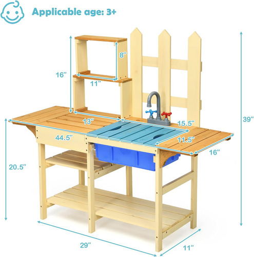 Cocinita P/niños De Madera, Estilo Rústico; Costzon