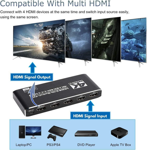 Switch Switchera Hdmi Conmutador 4x1