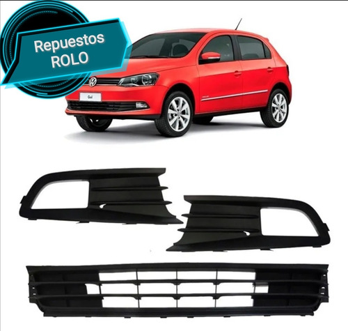 Gol Trend Voyage 13/15 Kit Rejillas De Paragolpe P/faro Aux