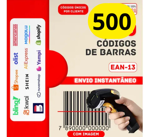 500 Códigos De Barras Ean-13 Com Planilha E Imagem