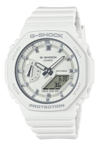 Reloj Casio G-shock S-series Gma-s2100-7a Original Resina Color De La Correa Blanco Color Del Bisel Blanco Color Del Fondo Blanco